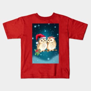 Christmas Owls Kids T-Shirt